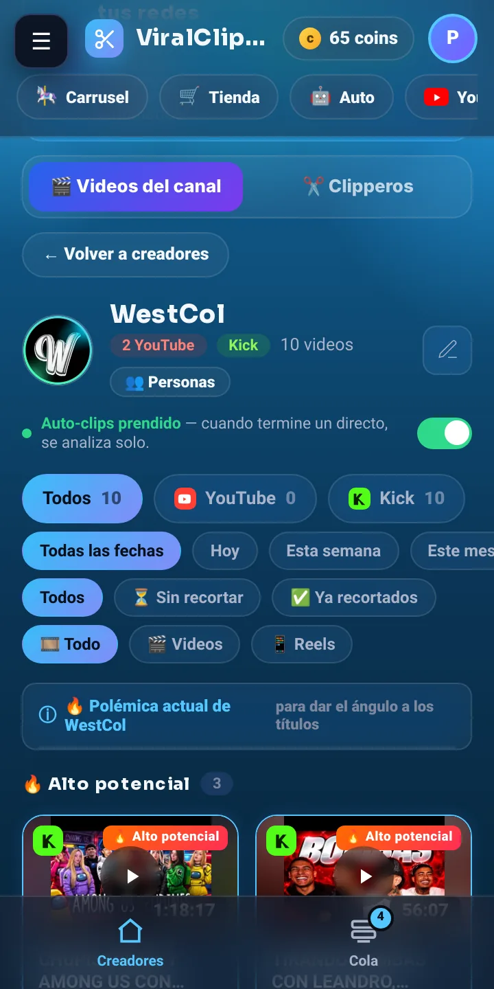 Filtros del creador